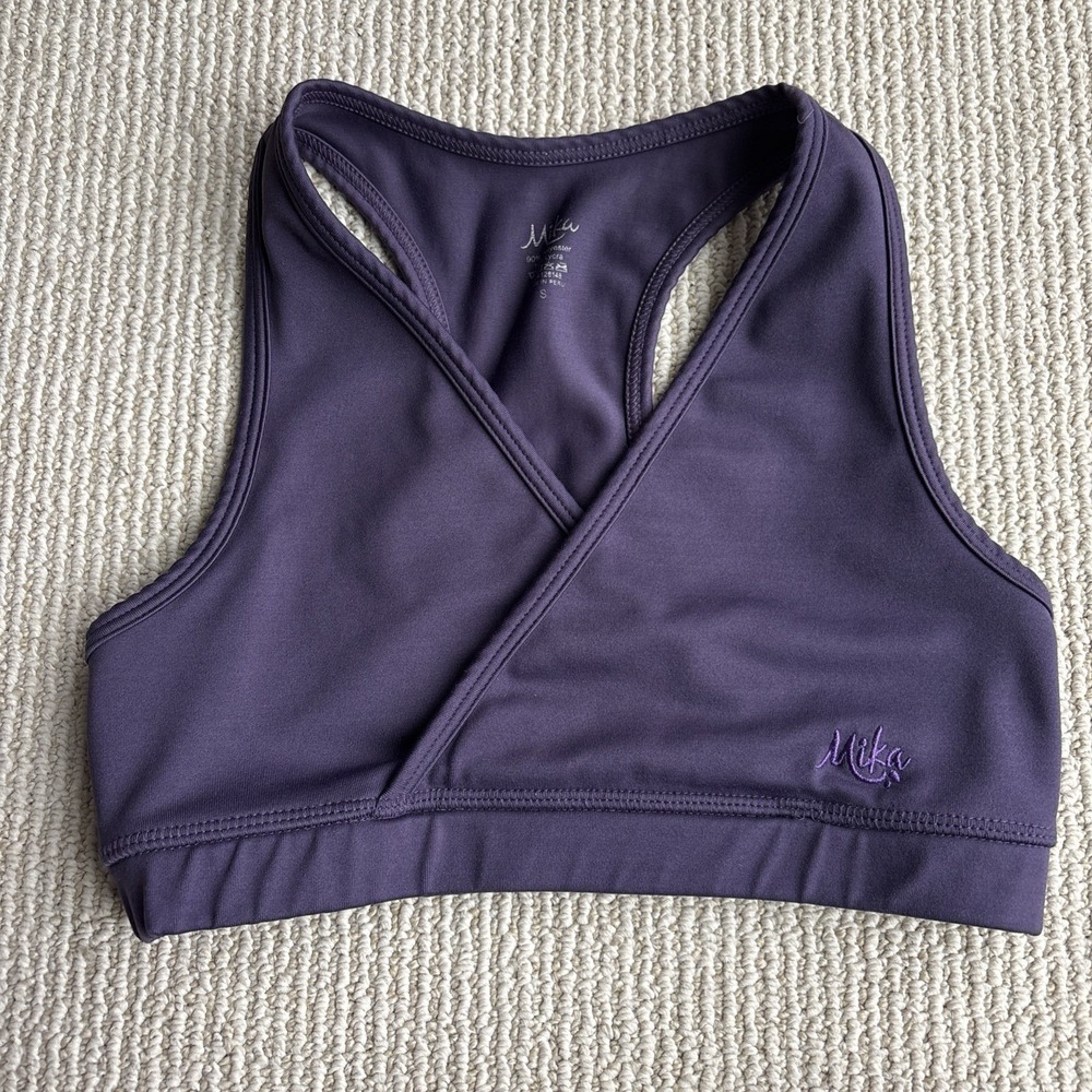 Mika Sports Bra Womens purple small Racerback Fitness Athletic Yoga Wireless